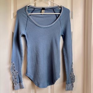 Free People Thermal Top - Cornflower Blue